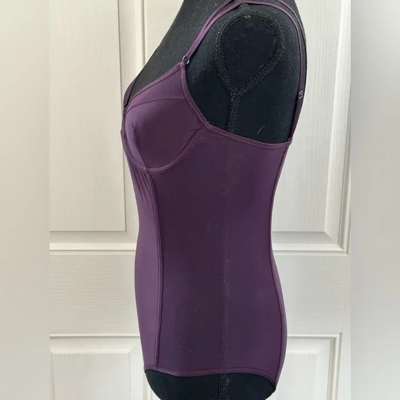 Victoria’s Secret Eggplant Bodysuit with sheer panels along the sides, 34C - Picture 8 of 14